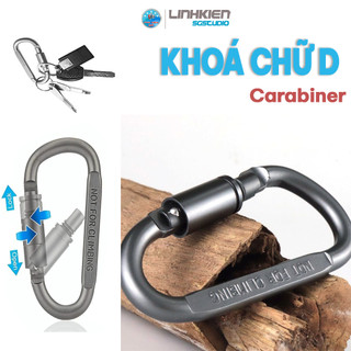 Móc Khoá Đa Năng Carabiner Hình Chữ D Nhôm Treo Đồ Phượt Leo Núi Chìa Khoá túi đồ