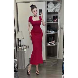 Đầm body chất thun gân TRIPBLE T DRESS  - Free size dưới 54kg