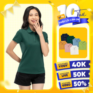Áo thun polo nữ YODY thun cao cấp ngắn tay có cổ chất liệu cotton thoáng mát APN5434