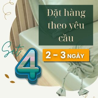 Bộ chăn drap 4 món An Lụa mịn mát và thân thiện cho da - vải lụa phi satin
