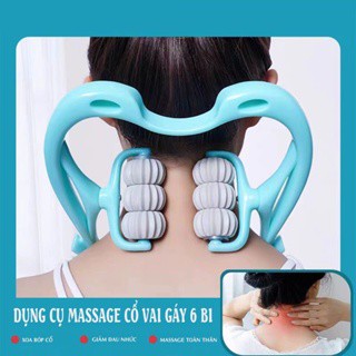 Dụng Cụ Massage Cổ Vai Gáy 6 Bi Cầm Tay Giúp Giảm Đau Tê Nhức Mỏi Hiệu Quả,Cây Massage Cột Sống Cổ Và Toàn Thân Cầm Tay