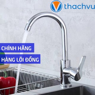 Vòi rửa chén nóng lạnh lõi đồng thau bọc crom bóng, vòi rửa bát inox 304 crom bóng đẹp.