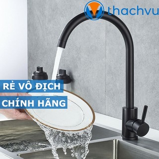 Vòi rửa chén nano đen nóng lạnh kèm 2 dây cấp, vòi rửa bát inox 304 phủ nano đẹp, bộ vòi nhà bếp CHÍNH HÃNG.