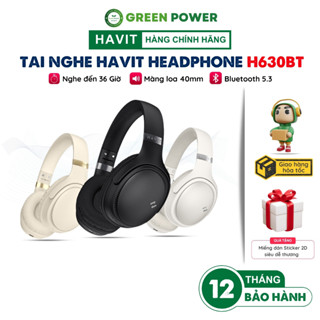 Tai Nghe Bluetooth Headphone HAVIT H630BT, Driver 40mm, BT 5.3, Gập Tiện Lợi, Nghe Đến 36H - Chính Hãng