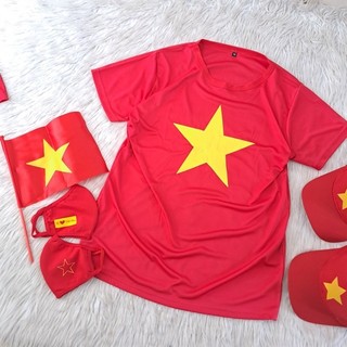 Áo thun cờ đỏ sao vàng đủ size người lớn, trẻ em - chất thun mịn mát, chất adidas cao cấp