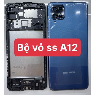 Bộ xương +vỏ+khay sim+kính camera+ điện thoại sam sung a12-nấu máy chuẩn zin