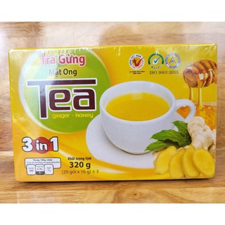 Thanh bình trà gừng mật ong hòa tan 3 in 1 ginger tea with honey
