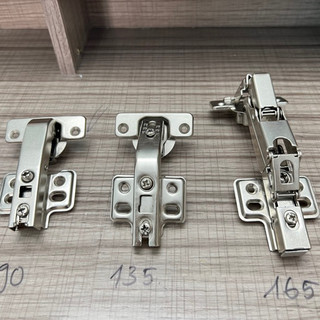 Bản lề góc 90 độ, 135 độ, 165 độ dùng cho cánh tủ góc có giảm chấn