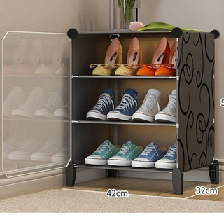 Tủ giày lắp ghép thông minh 3 ngăn chung 1 cửa, tủ giày đa năng mini đựng tới 6 đôi giày