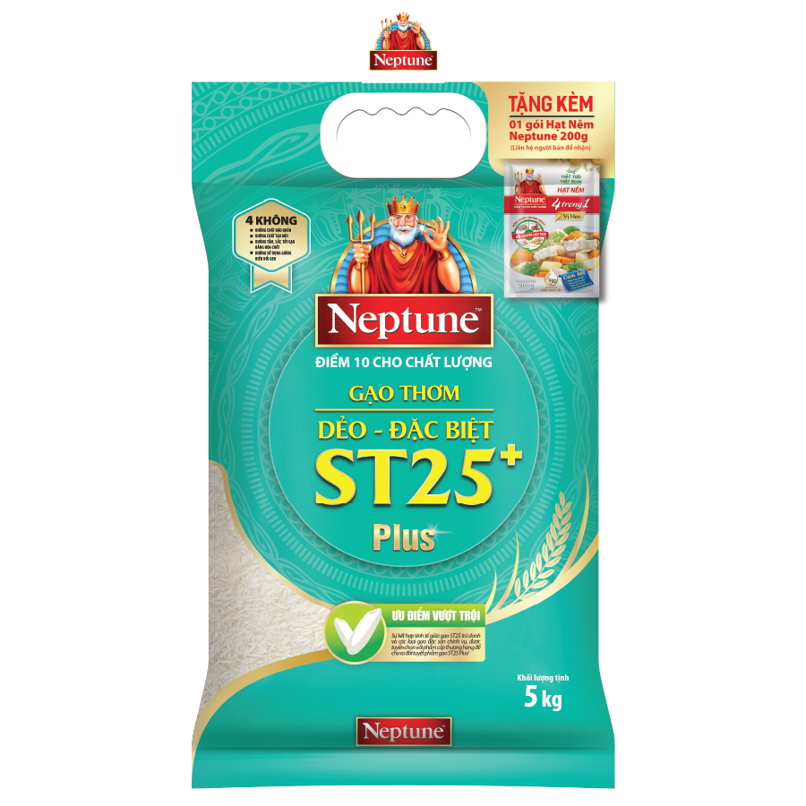 Gạo Thơm Dẻo Đặc Biệt ST25 Plus Neptune 5kg | BigBuy360 - bigbuy360.vn