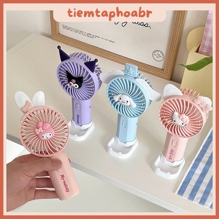 Sỉ Quạt cầm tay mini Kuromi, Cinnamoroll, quạt tai thú mini để bàn Mymelody, quạt tích điện mini sạc USB 02168