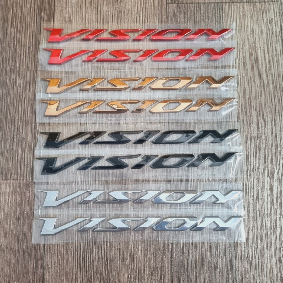 Tem nổi chữ VISION dán xe Honda Vision các đời 2015 đến 2019 chất liệu nhựa cứng zin mạ crom