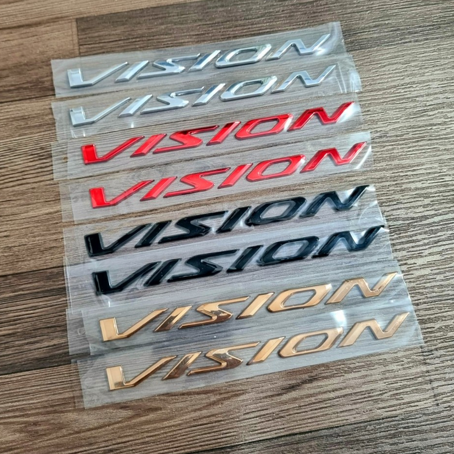 Bộ tem chữ nổi VISION dán xe Honda Vision đời 2020 đến 2024 chất liệu nhựa cứng mạ crom bóng