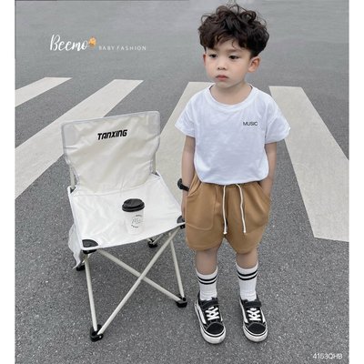 Quần short Beemo cạp chun phối túi trước chất liệu cotton mặc đi học, đi chơi cho bé từ 9-25kg 4153QHB