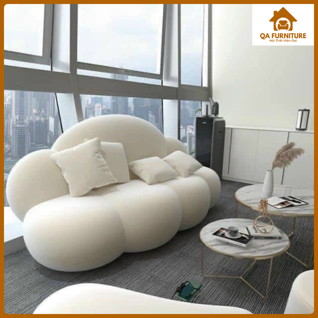 Ghế Sofa Decore 💥 CAO CẤP 💥 Sofa Hình Đám Mây Vải Nỉ Lông Cừu Cực Xinh