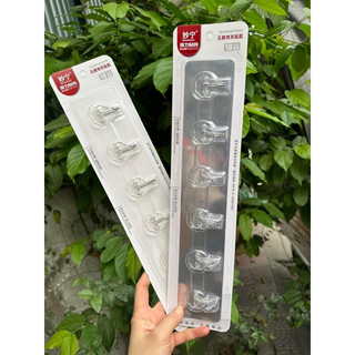 Vỉ 6 móc dán tường phủ bạc vàng siêu chắc chắn