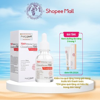 Serum dưỡng trắng và cấp ẩm Angel's Liquid 7Day Whitening Program Glutathione 700 V-Ample 30ml