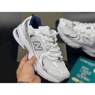 Giày thể thao NB530 trắng bạc cho nam nữ. Tặng kèm chai xịt khử mùi hôi giày dép