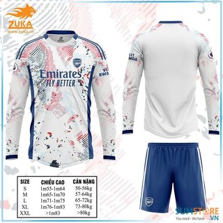Áo Đá Bóng Nam Nữ CLB Arsenal 3rd Dài Tay Siêu Đẹp - Thun Thể Thao Cao Cấp