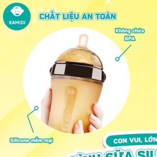 Bình Sữa 150ml/250ml Chất Liệu Silicon Nâu