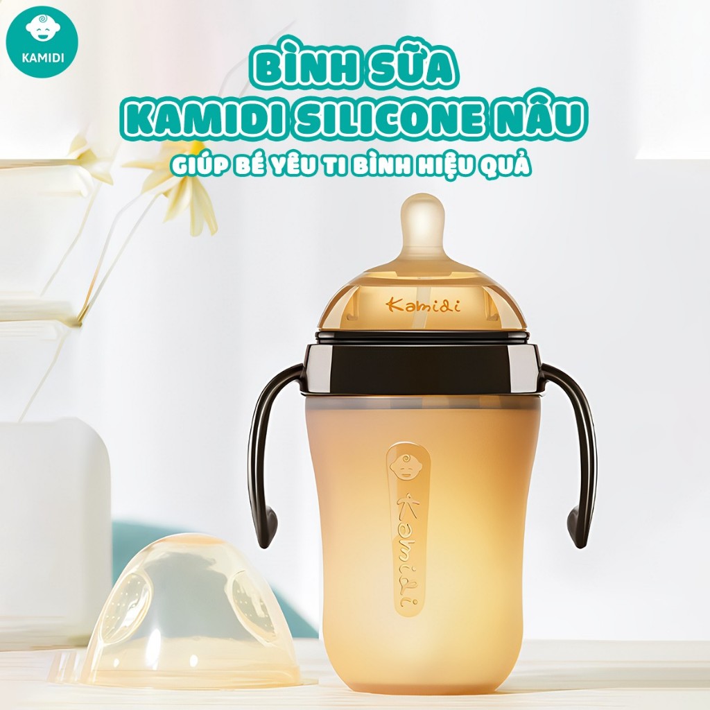 Bình Sữa 150ml/250ml Chất Liệu Silicon Nâu