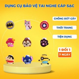 Dụng cụ bảo vệ cáp sạc, tai nghe hoạt hình và trơn mầu