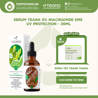 Serum Teana 5% Niacinamide SM5 Super Molecules UV Protection kiềm dầu, ngừa mụn, mờ thâm và bảo vệ da tối ưu - 30ml
