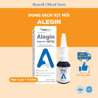 Xịt Mũi Alegin Hỗ Trợ Giảm Hắt Hơi, Xổ Mũi, Nghẹt Mũi, Viêm Mũi Dị Ứng, An Toàn Với Phụ Nữ Có Thai Và Trẻ Nhỏ