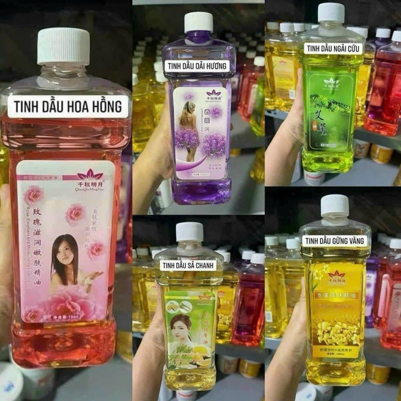 Tinh Dầu Massage Body 500ml - Tinh Dầu Gừng Hoa Hông Lawender 100% Thiên Nhiên.