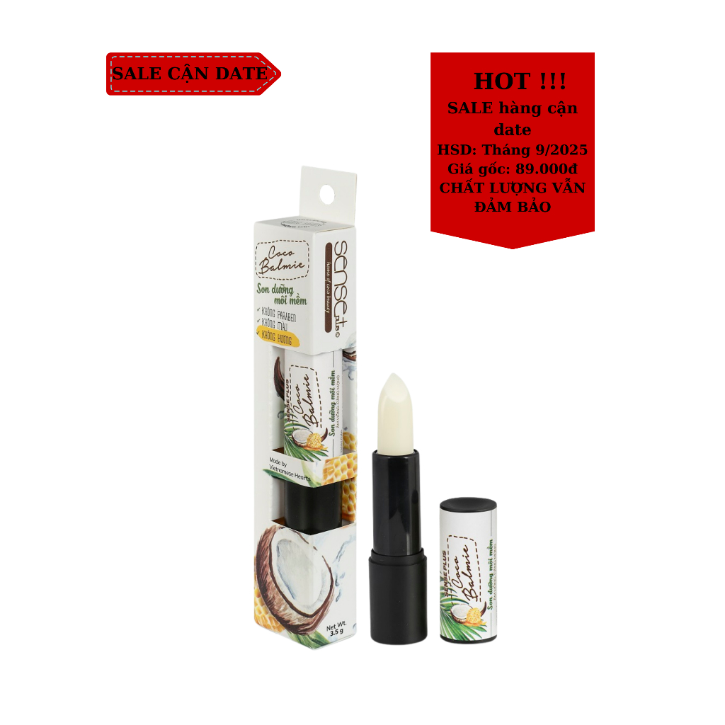 [HSD Tháng 09/2025] COMBO 2 SON DƯỠNG MÔI COCO BALMIE SENSE PLUS 3.5G (SALE HÀNG CẬN DATE)