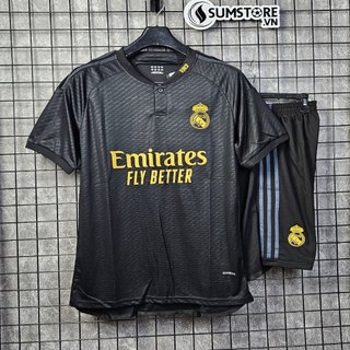 Đồ Đá Banh Loại 1 - CLB Real Madrid Đen Mẫu 3 Cao Cấp (Lưu ý bảng size kèm theo)