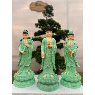 Tượng phật Tây Phương Tam Thánh 30cm Đá và composite