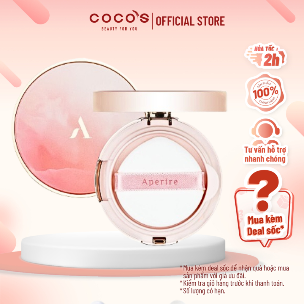 Cushion Aperire Day Dream Cover Cushion SPF50+/PA++++  Cushion Chống Nắng Che Phủ Hoàn Hảo 13g | BigBuy360 - bigbuy360.vn