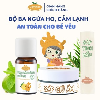 Bộ 3 Sáp Tinh Dầu- Sáp Giữ Ấm- Tinh Dầu Xông giúp giữu ấm, ngừa ho, giảm nghẹt mũi thương hiệu Gamkids