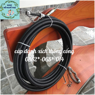 Làm sạch đường ống thoát nước - cáp đánh xích thông cống dùng máy khoan ,dây phi10mm