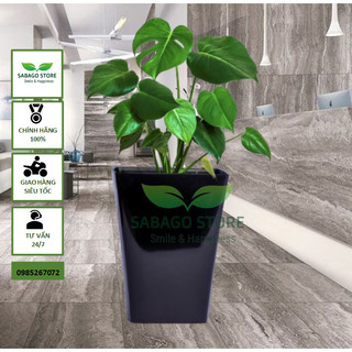 [Chính hãng] Chậu nhựa vuông cao 25cm siêu đẹp, dày và bền - SABAGO shop