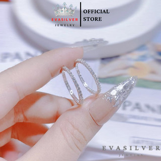 Nhẫn bạc đính full đá nữ tính, nhẫn chuẩn bạc ta - Trang sức bạc Evasilver