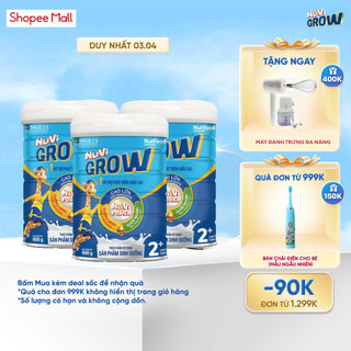Combo 3 Sữa Bột Nuvi Grow phát triển chiều cao Trên 1 tuổi Lon 900g