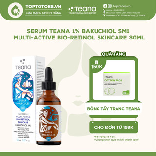 Serum Teana 1% Bakuchiol SM1 Super Molecules Multi-Active Bio-Retinol dưỡng ẩm, làm sáng và trẻ hóa da - 30ml