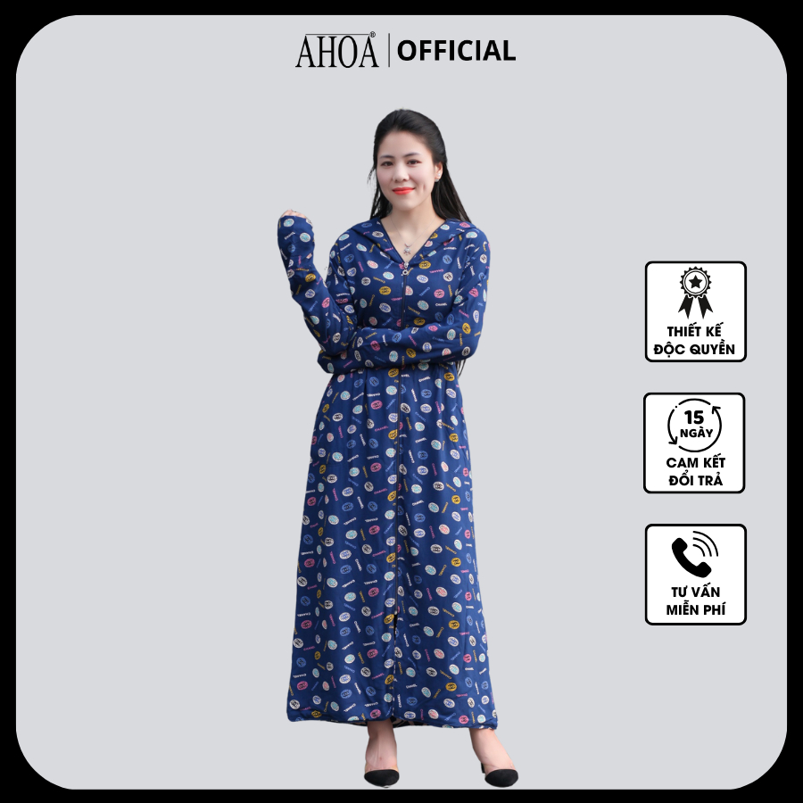 Áo Chống Nắng Lanh 4 Lớp AHOA Dáng Dài Mềm Mát Thoáng Khí CL4L