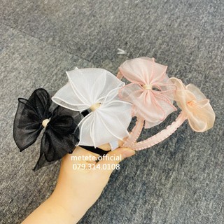 Bờm cài tóc nơ công chúa cho bé gái - Mẹ Tê Tê