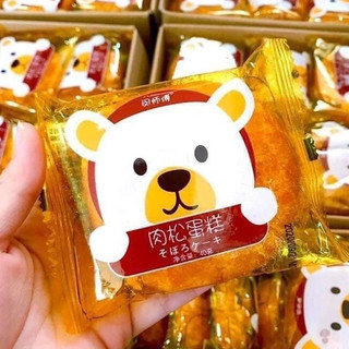 Bánh Ruốc Gấu Đài Loan PIKA SNACK bánh bông lan chà bông thơm mềm ngọt xốp, date luôn mới - Ăn Vặt Hà Nội - BRUOCGAU1C