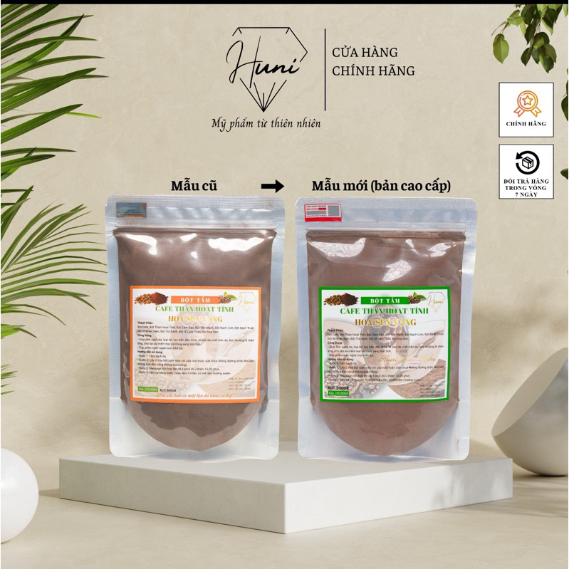 Bột tắm cafe than hoạt tính hoa sen vàng