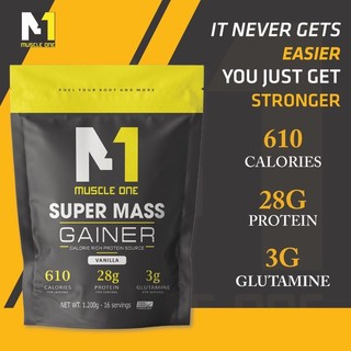  Sữa tăng cân Super Mass tăng cân tăng cơ MUSCLE ONE 1,2kg- GYM AND FOOD 