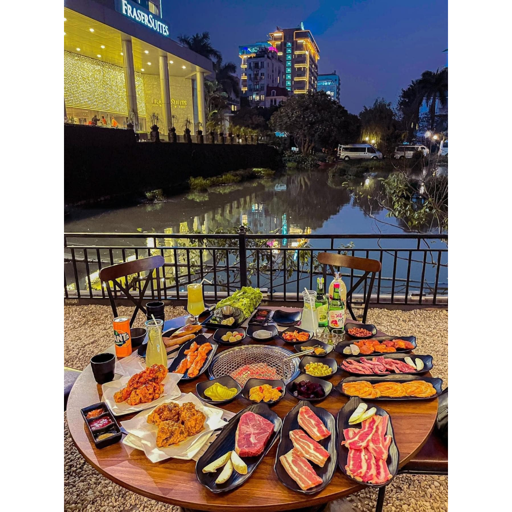 Bếp nướng than hoa âm bàn cho nhà hàng  quán ăn