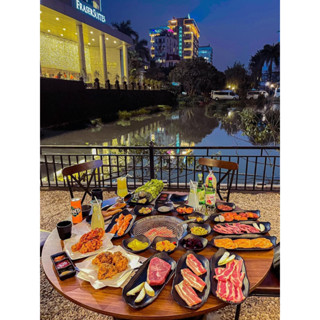 Bếp nướng than hoa âm bàn cho nhà hàng  quán ăn