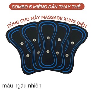 Combo 5 miếng dán hình bướm EMS thay thế, Miếng Dán Hình Bướm Màu Xanh Thay Thế Có Gel Dính Phù Hợp Mọi Máy Massage EMS