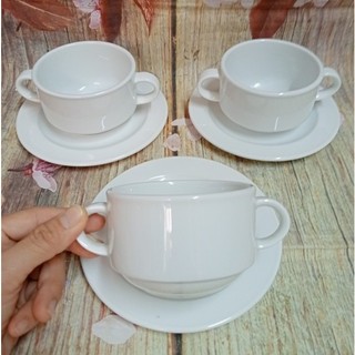 Thố súp hai quai sứ Minh Long 0.25L - thố đựng súp sứ minh long