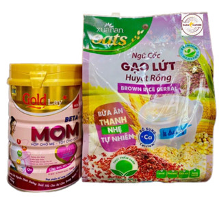   Combo 2 món Sữa bầu Goldlay Mama 900gr dinh dưỡng cho bà mẹ mang thai và cho con bú,kèm ngũ cốc lợi sữa 