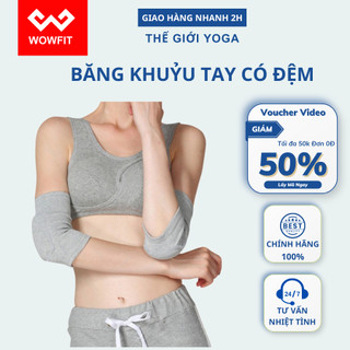Băng khuỷu tay WOWFIT đệm bó bảo vệ khuỷu tay hỗ trợ tập yoga, gym, cầu lông, bóng chuyền